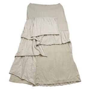 Neon Buddha Layered Beige Maxi Skirt